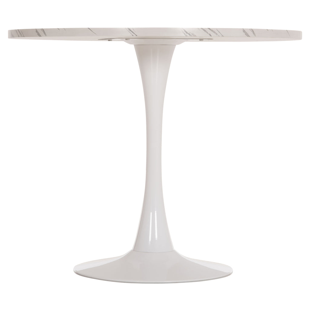 ΤΡΑΠΕΖΙ ΤΡΑΠΕΖΑΡΙΑΣ ROLLO HM9421.11 ΣΤΡΟΓΓΥΛΟ WHITE MARBLE Φ90x74Υεκ.