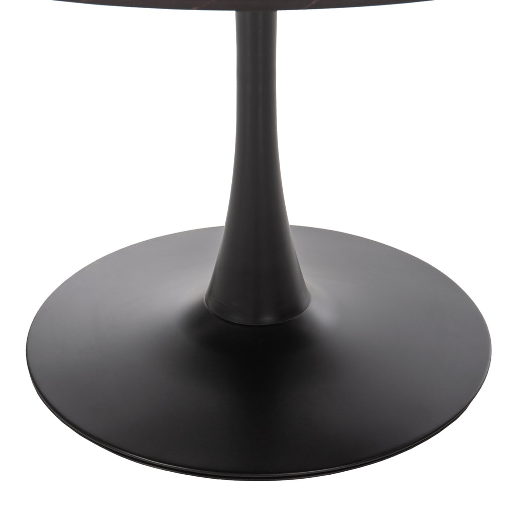 ΤΡΑΠΕΖΙ ΤΡΑΠΕΖΑΡΙΑΣ ROLLO HM9421.12 ΣΤΡΟΓΓΥΛΟ BLACK MARBLE Φ90x74Υεκ.