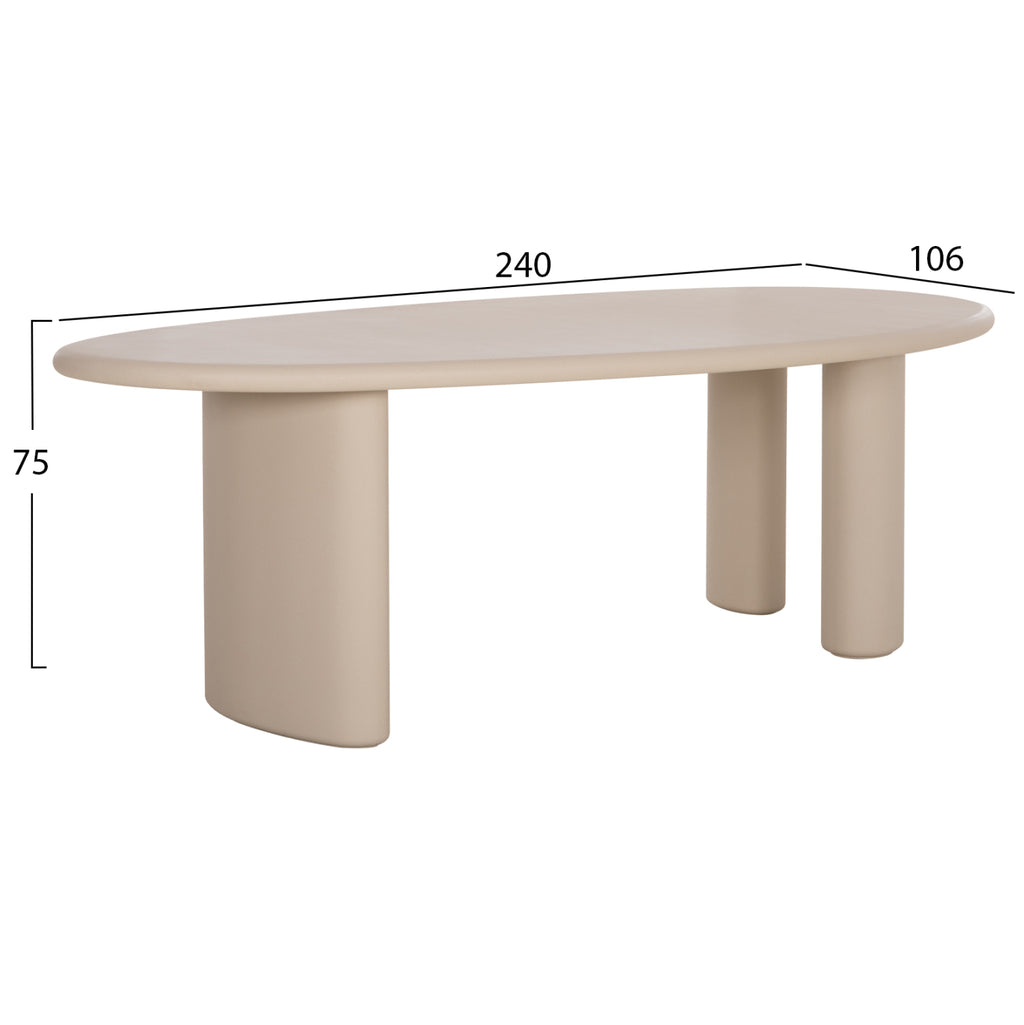 ΤΡΑΠΕΖΙ ΤΡΑΠΕΖΑΡΙΑΣ FIBER CEMENT ΟΒΑΛ VOLPE HM6599.02 ΜΠΕΖ 240x106x75Υεκ