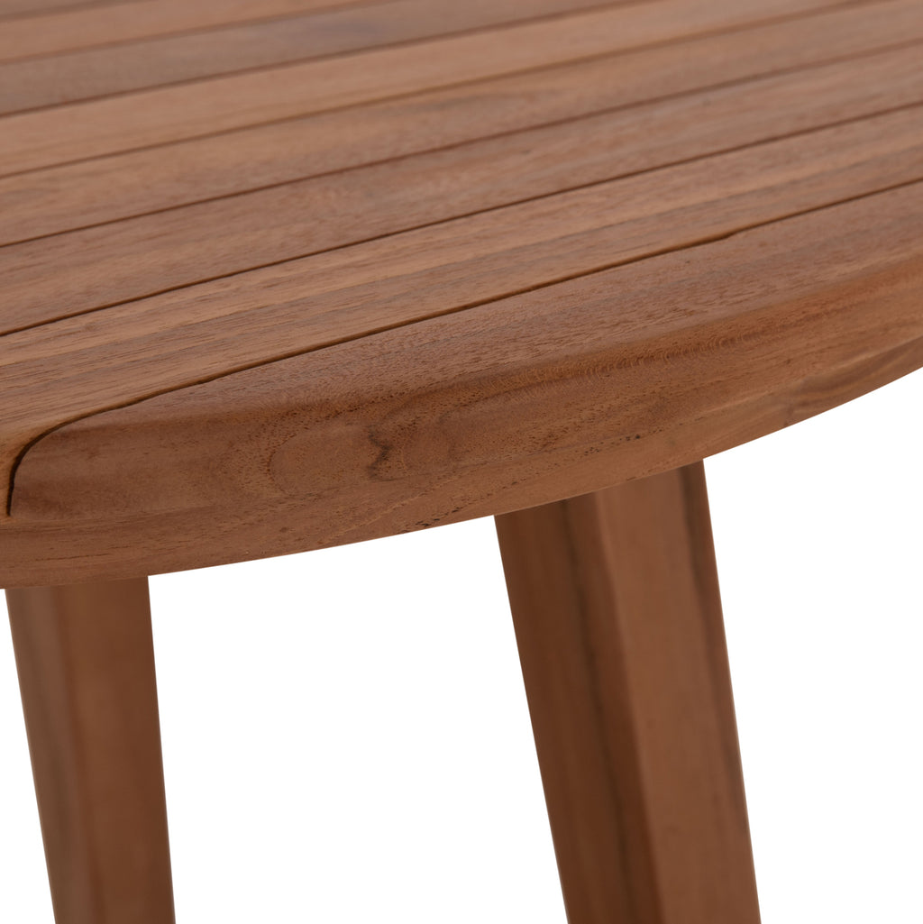 TΡΑΠΕΖΙ ΤΡΑΠΕΖΑΡΙΑΣ ΣΤΡΟΓΓΥΛΟ DANTE HM6379 ΞΥΛΟ TEAK Φ80x75Υεκ.