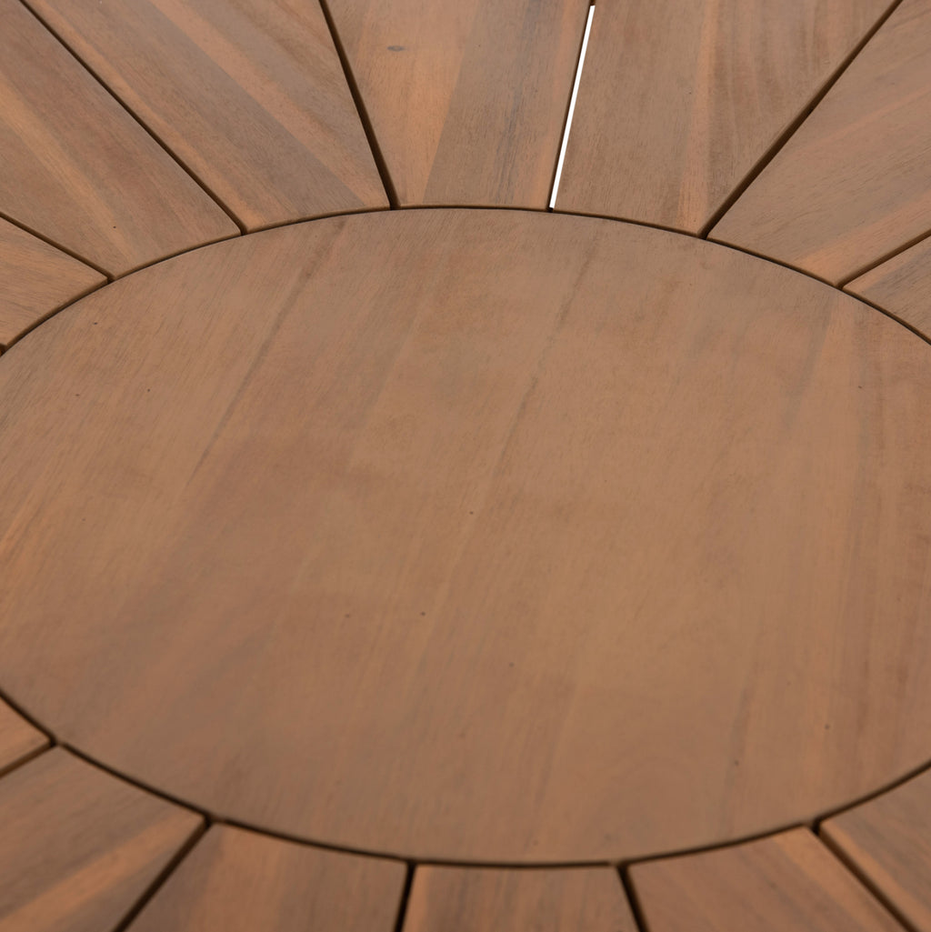 ΤΡΑΠΕΖΙ ΤΡΑΠΕΖΑΡΙΑΣ ΣΤΡΟΓΓΥΛΟ CORTEN HM6443 ΞΥΛΟ ΑΚΑΚΙΑΣ ΣΕ ΦΥΣΙΚΟ Φ140x76Υεκ.