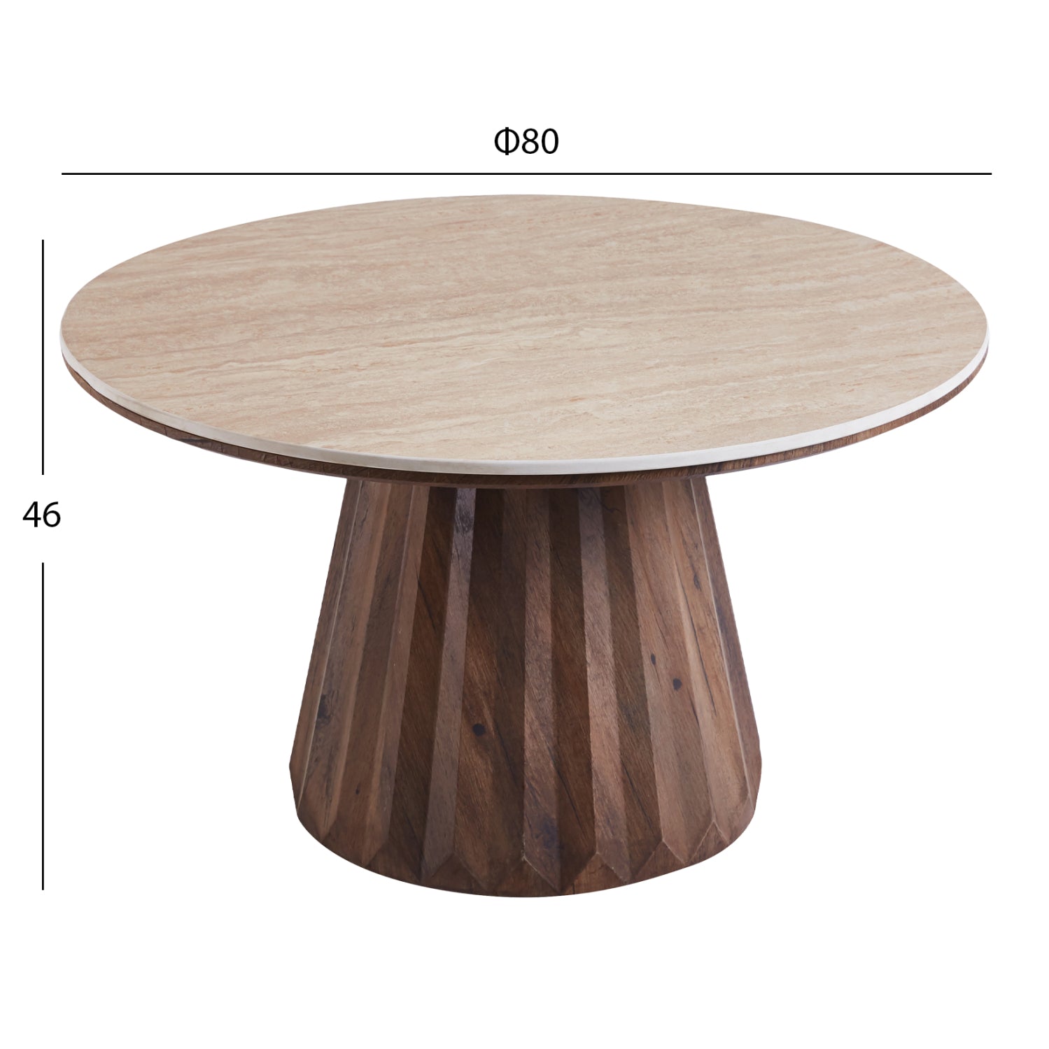 ΤΡΑΠΕΖΙΑ ΣΑΛΟΝΙΟΥ 2ΤΜΧ WALDEN HM12108 ΚΕΡΑΜΙΚΑ TOP--MDF ΒΑΣΕΙΣ Φ80+Φ46εκ.