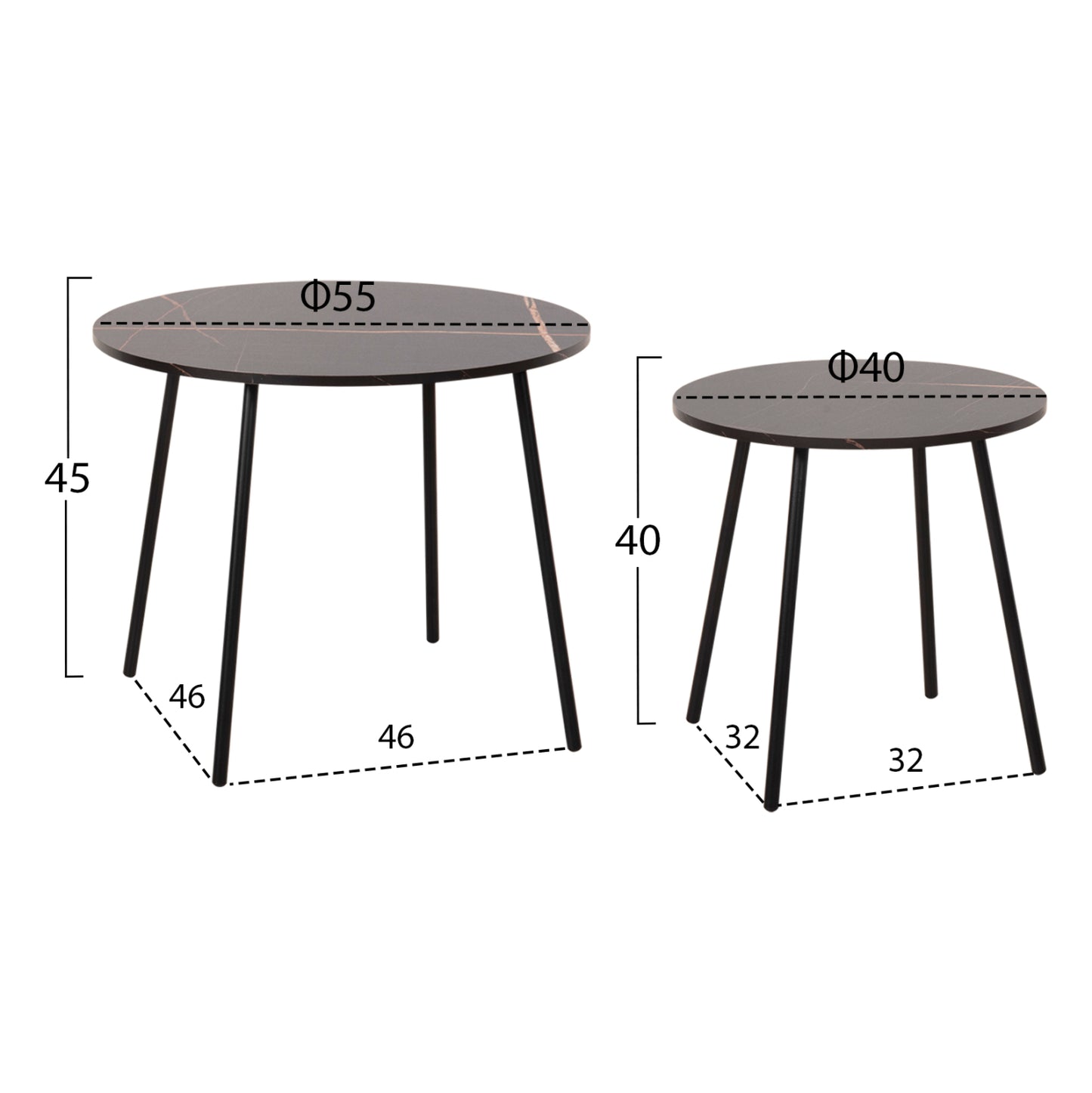 ΤΡΑΠΕΖΙΑ ΣΑΛΟΝΙΟΥ 2ΤΜΧ CUPPER HM9878.13 ΜΕΛΑΜΙΝΗ ΜΑΥΡΟ ΜΑΡΜΑΡΟ-ΜΑΥΡΟ ΜΕΤΑΛΛΟ