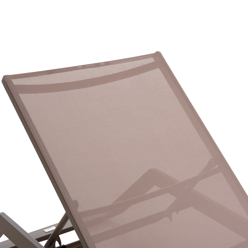 ΞΑΠΛΩΣΤΡΑ ΑΛΟΥΜΙΝΙΟΥ MARIMAR HM6562.03 ΣΚΕΛΕΤΟΣ TAUPE & TEXTILENE ΜΠΕΖ 220x67.5x31.5Υεκ