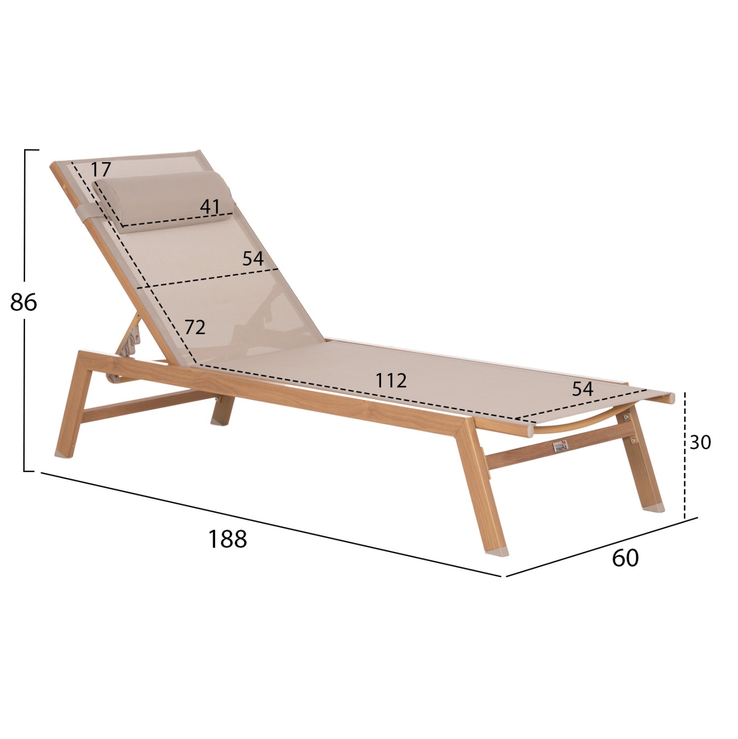 ΞΑΠΛΩΣΤΡΑ ΑΛΟΥΜΙΝΙΟΥ ΜΕ ΜΑΞΙΛΑΡΙ RABIA HM5982.05 HEAT TRANSFER & ΜΠΕΖ 188x60x30Υ