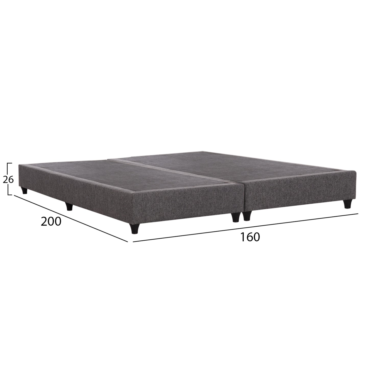 ΥΠΟΣΤΡΩΜΑ/ΚΡΕΒΑΤΙ KING-SIZE SIGGY HM21218 ΓΚΡΙ ΥΦΑΣΜΑ--ΓΙΑ 180x200εκ.